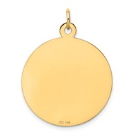 14K Yellow Gold Happy Anniversary Charm with Hearts 25mm Engravable Disc view 4