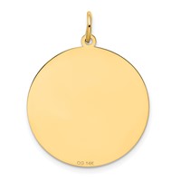 14K Yellow Gold Happy Anniversary Charm with Heart 25mm Engravable Disc view 4