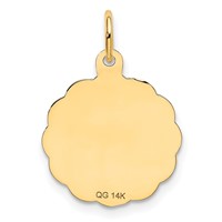 14K Yellow Gold #1 Grandpa 16mm Engravable Disc Charm view 4