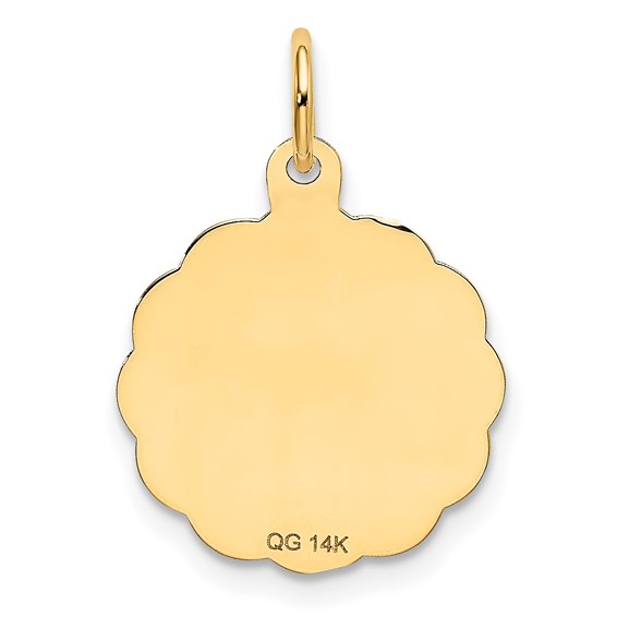 14k #1 GRANDPA 16mm Engravable Disc Charm