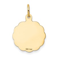 14K Yellow Gold Special Daughter 15mm Engravable Disc Charm view 4