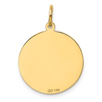 14K Yellow Gold #1 Dad 19mm Engravable Disc Charm view 4