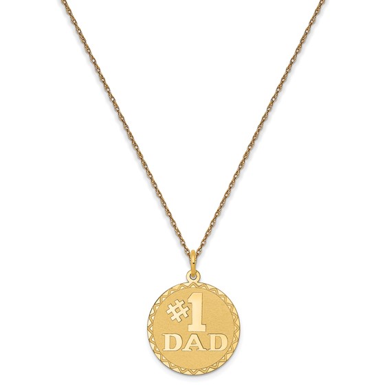 14k # 1 Dad Charm w/ 18in Chain