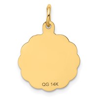 14K Yellow Gold Special Aunt 14mm Engravable Disc Charm view 4