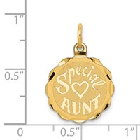 14K Yellow Gold Special Aunt 14mm Engravable Disc Charm view 3