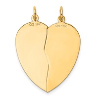 14K Yellow Gold Mizpah Coin 2-piece Heart Charm view 4