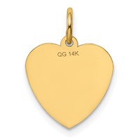 14K Yellow Gold Special Sister 12mm Engravable Heart Charm view 4