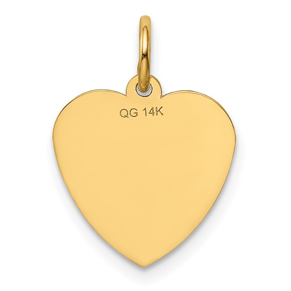 14K SPECIAL SISTER 12mm Engravable Heart Charm