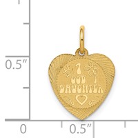 14K #1 Goddaughter 17mm Engravable Heart Disc Charm view 3