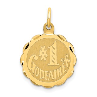 14K #1 GODFATHER 19mm Engravable Disc Charm