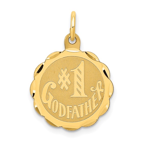 14K #1 GODFATHER 19mm Engravable Disc Charm