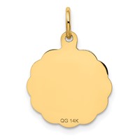 14K Yellow Gold #1 Godmother 16mm Engravable Disc Charm view 4