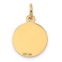 14K Yellow Gold Graduation Day Charm with Cap 14mm Engravable Disc view 4