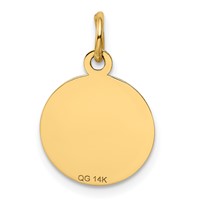 14K Yellow Gold Graduation Day Charm with Cap 13mm Engravable Disc view 4