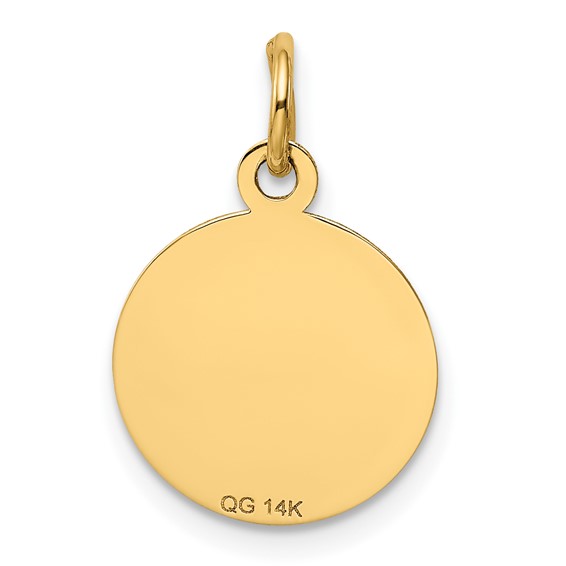 14k GRADUATION DAY with Cap 13mm Engravable Disc Charm