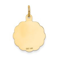 14K Yellow Gold Graduation Day Charm with Cap 16mm Engravable Disc view 4
