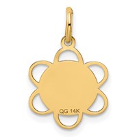 14K Yellow Gold Graduation Day Scalloped Edge Charm view 4