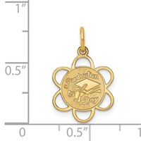 14K Yellow Gold Graduation Day Scalloped Edge Charm view 3