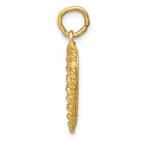 14K Yellow Gold Graduation Cap Engravable Heart Charm with Rope Edge view 2