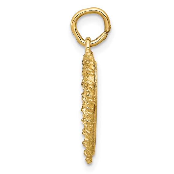 14k Graduation Cap Engravable Heart with Rope Edge Charm