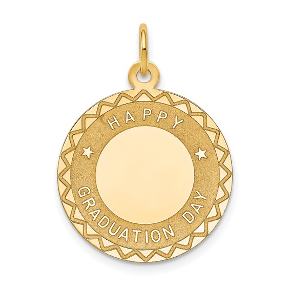 14k HAPPY GRADUATION DAY Engravable Disc Charm