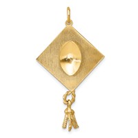 14K Yellow Gold Graduation Cap Charm with Freshwater Cultured Pearl and Moveable Tassel view 4