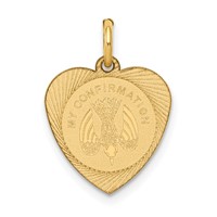 14K Polished MY Confirmation with Dove Heart Disc Charm view 1