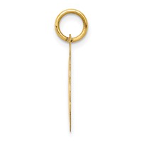14K Yellow Gold Polished and Satin Solid MY Confirmation Pendant with Dove Scalloped Edge Round Disc view 2