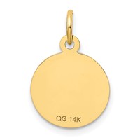 14K Yellow Gold Sweet 16 Engravable 12mm Disc Charm view 4