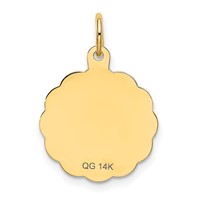 14K Yellow Gold Sweet 16 Engravable 15mm Disc Charm view 4