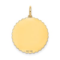 14K Yellow Gold Sweet 16 Engravable 18mm Disc Charm view 4