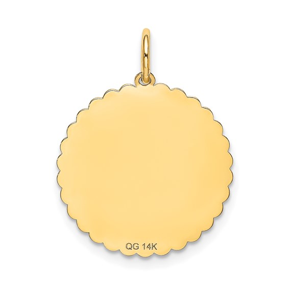14k SWEET 16 Engravable 18mm Disc Charm