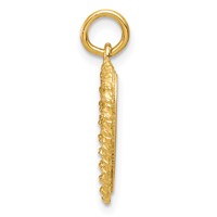 14K Yellow Gold Sweet 16 Engravable 15mm Heart Charm view 2