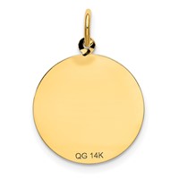14K Yellow Gold Happy Birthday Charm with Banner 16mm Engravable Disc view 4