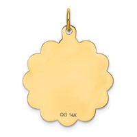 14K Yellow Gold Happy Birthday 22mm Engravable Disc Charm view 4