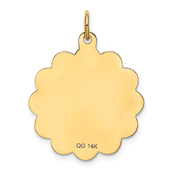 14K HAPPY BIRTHDAY 22mm Engravable Disc Charm