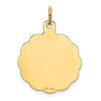 14K Happy Birthday with Cake 19mm Engravable Disc Charm view 4