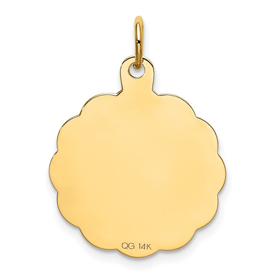 14K HAPPY BIRTHDAY with Cake 19mm Engravable Disc Charm