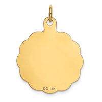 14K Yellow Gold Happy Birthday 22mm Engravable Disc Charm view 4