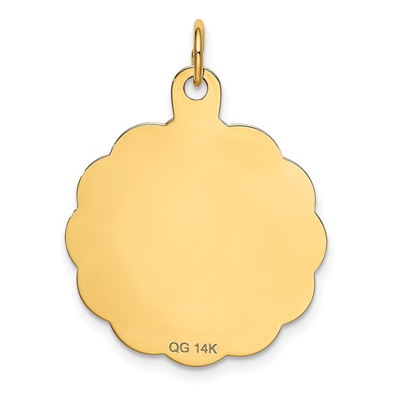 14K HAPPY BIRTHDAY 22mm Engravable Disc Charm