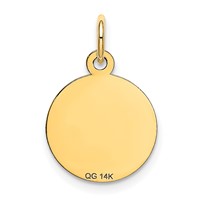 14K Happy Birthday 13mm Engravable Disc Charm view 4