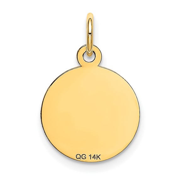 14k HAPPY BIRTHDAY 13mm Engravable Disc Charm