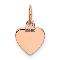 14K Rose Gold Polished Engravable 9mm Heart Disc Pendant view 4