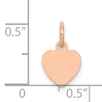 14K Rose Gold Polished Engravable 9mm Heart Disc Pendant view 3