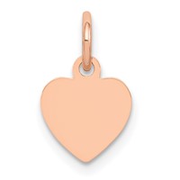 14K Rose Gold Polished Engravable 9mm Heart Disc Pendant view 1