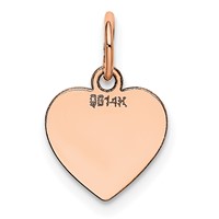 14K Rose Gold Polished Engravable 10mm Heart Disc Pendant view 4
