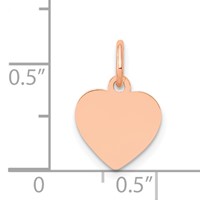 14K Rose Gold Polished Engravable 10mm Heart Disc Pendant view 3