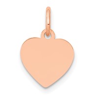 14K Rose Gold Polished Engravable 10mm Heart Disc Pendant view 1