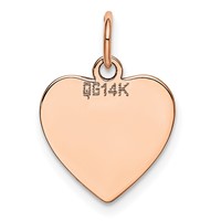 14K Rose Gold Polished Engravable 13mm Heart Disc Pendant view 4
