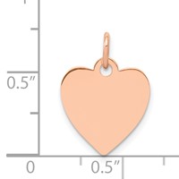 14K Rose Gold Polished Engravable 13mm Heart Disc Pendant view 3